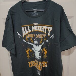 NWOT WWE Bobby Lashley XL Black Man's Wrestling T-shirt 100% Cotton Mans Shirt